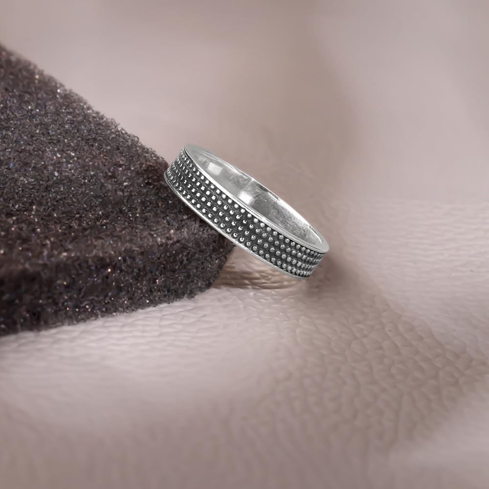 GIVA 925 Oxidised Silver Alpha Ring for Him, Fixed Size, Indian -20 | Gifts for Men and Boys | With Certificate of Authenticity and 925 Stamp | 6 Months Warranty
