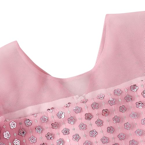 Hopscotch Girls Ankle Length Party Dresses in Pink Color For Ages (10-12 Years)