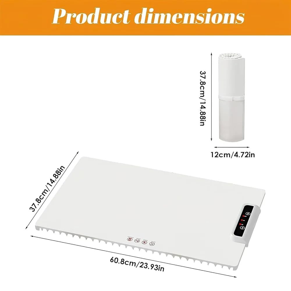 Food Warming Mat - Full Surface Heating,Rollable & Portable,Premium Silicone Nano-Material,3 Temperature Settings,Auto Shut-Off -Food Warmer for Gatherings,Parties,Everyday Use