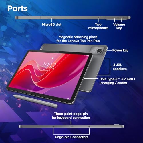 Lenovo Idea Tab with Folio Keyboard + Tab Pen | Wi-Fi + 5G |11" Display, 2.5K Resolution, 90Hz Refresh|8GB RAM, 256GB ROM| MediaTek Dimensity 6300| 7040mAh|4 Speakers| USB-C| Luna Grey