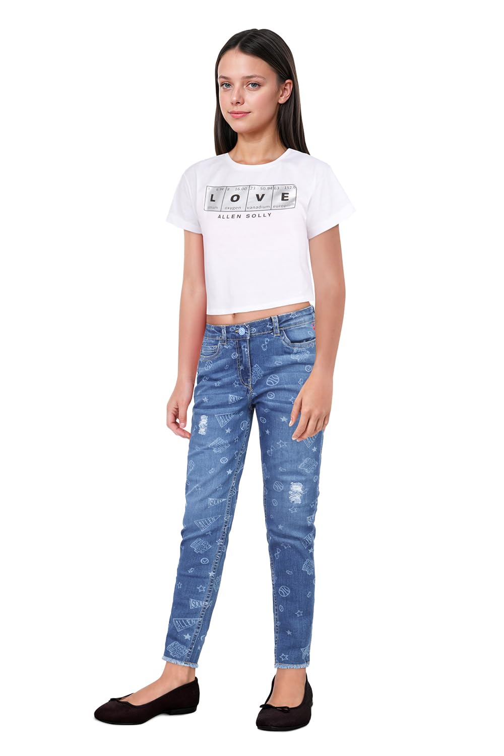 Allen Solly Girl's Skinny Jeans (AGDNESKFH34195_Blue_11-12 Years)