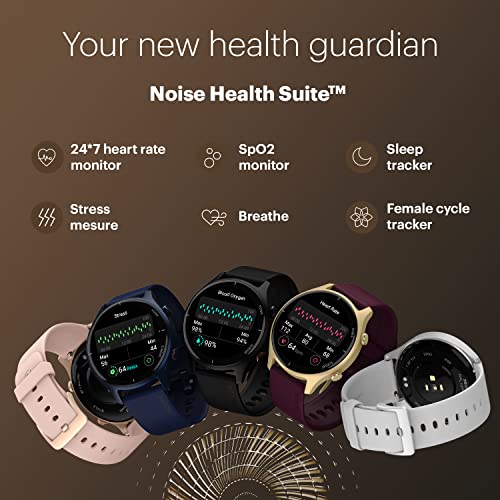 Noise Twist Round dial Smart Watch with Bluetooth Calling, 1.38" TFT Display, up-to 7 Days Battery, 100+ Watch Faces, IP68, Heart Rate Monitor, Sleep Tracking (Jet Black)