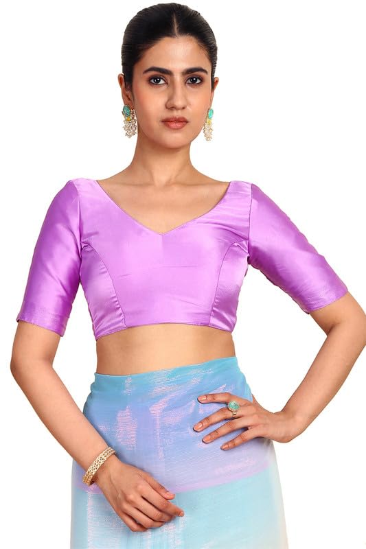Soch Womens Lavender Chiffon Ombre Print Saree With Tassels