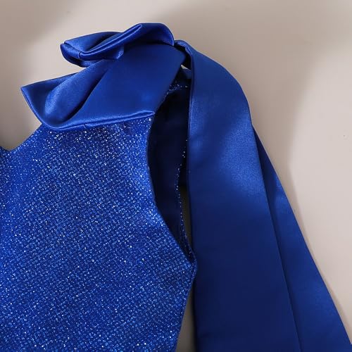 Hopscotch Girls Navy Sleeveless Oversized Bow Sparkle Party Dress for Age (5-6 Years)