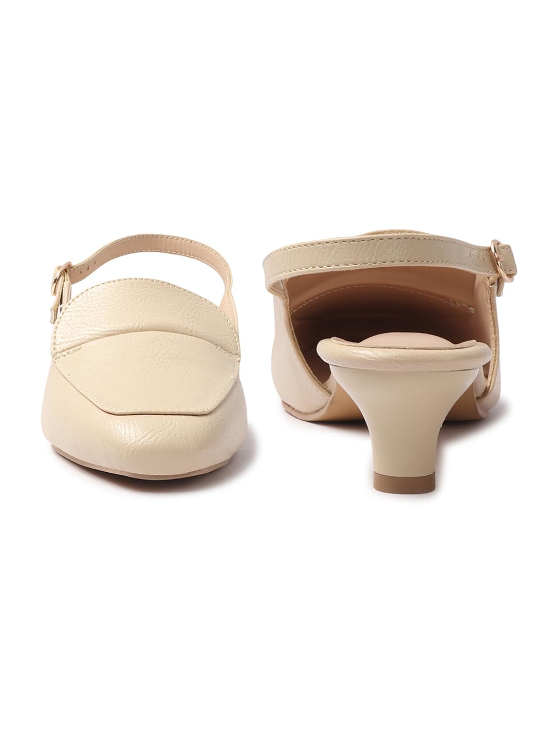 AROOM Women's Fashion Mules Sandal Pointed Toe with Backstrap Comfortable Sole Women & Girls (Cream, UK Footwear Size System, Adult, Women, Numeric, Medium, 6)