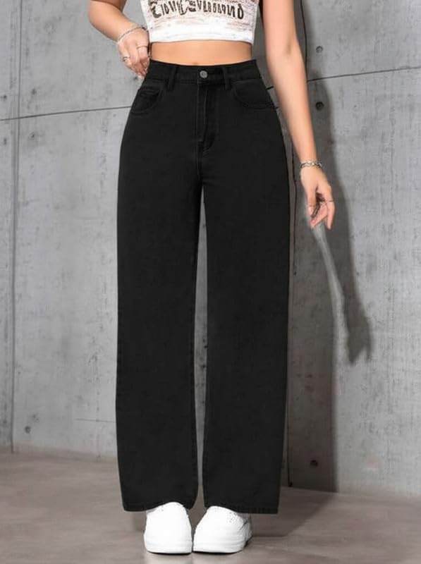 Ben Martin Baggy Jeans for Women || Women,s Loose Jean Pants || Oversized Jean's for Women's || Wide Leg Jean,s for Woman || Casual Jins for Woman's || Loose Jin Pant for Woman,s Black 05-26