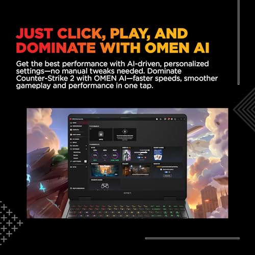 HP Omen 16, Intel Core Ultra 7 255H, 8GB RTX 5050, 24GB DDR5(Upgradeable) 1TB SSD, 2K IPS 165Hz 400 nits, 3ms RT, 16''/40.6cm, Win11, Office24, Black, 2.4kg, am0240tx, Xbox Gamepas* RGB Gaming Laptop