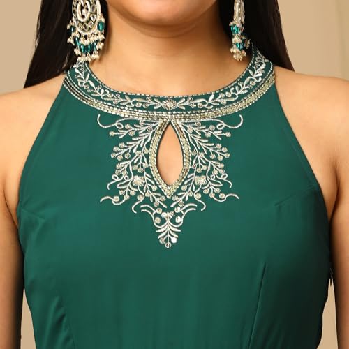 Globus Women Ethnic Dress (GS567485_Teal_S)