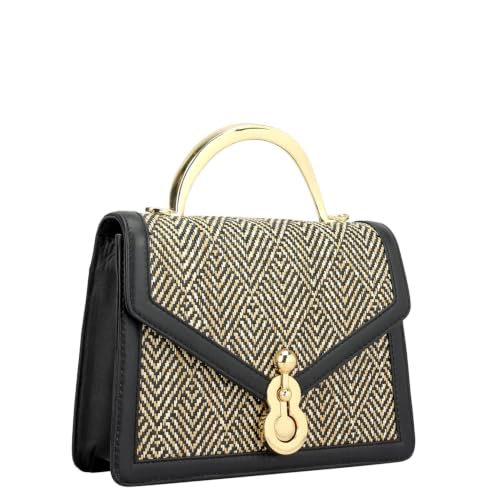 Da Milano Leather Tote Bag for Women - Black (LB-02373)