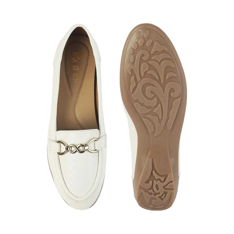 tresmode Moro White Women's Casual Loafers in Size 3 UK / 36 EU