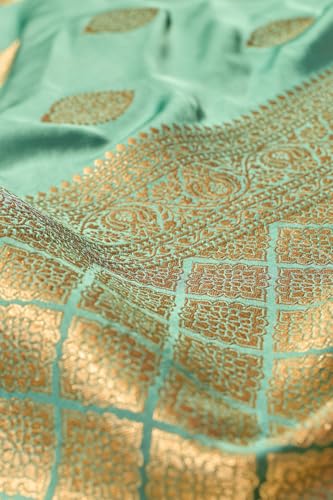 Taneira Light Blue Woven Viscose Satin SareeWith Unstitched Blouse(SAPP01AE2711-Light Blue)
