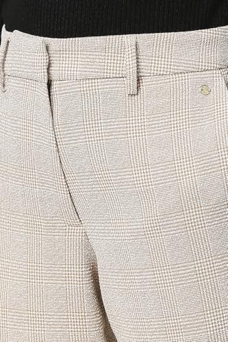Van Heusen Women Beige Check Formal Regular Fit Trousers