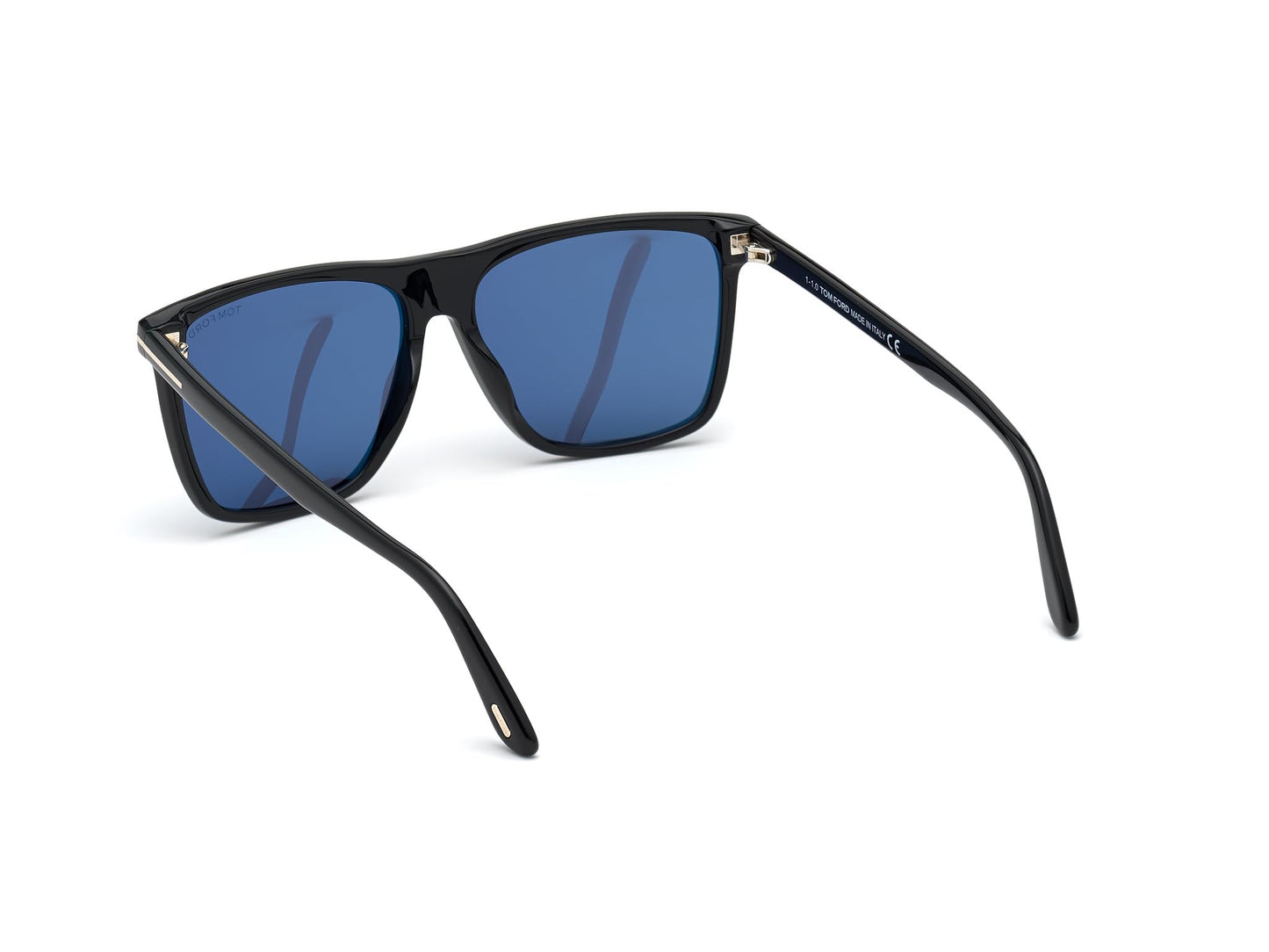 Tom Ford Shiny Black Frame and Blue Lens Sunglasses for Men - Size: 57/15/145 - Mode: FLETCHER FT0832