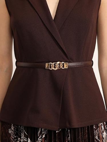 Kazo Industry Midi Dress with Belt (Brown XS)