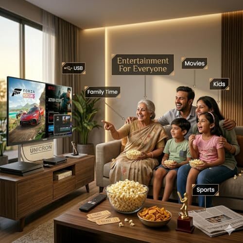 UNICRON 24 Inch Android Smart TV, HD LED Television with Bazeless Frame, 30 Watt Sound Speaker, WiFi Enabled & IPS A+ Display Panel HDR Support & Mobile Screencast