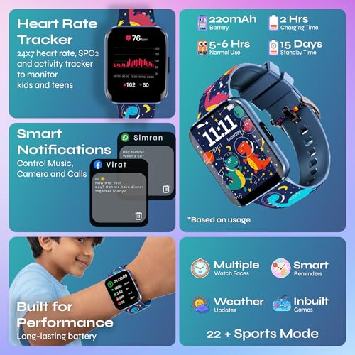 WatchOut Champion Smart Watch for Kids with Habit Builder & Health Tracking | Curved Smartwatch with Waterproof | Activity Tracker for Children | School-Safe Smart Watch for Boys & Girls Ages 3–17