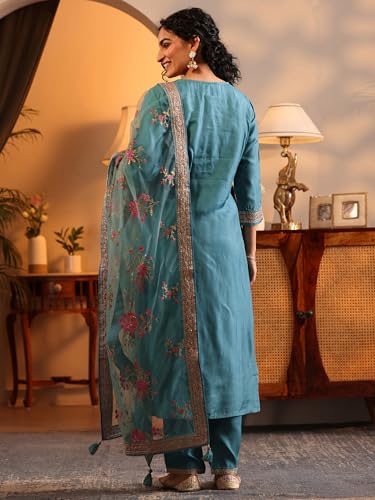 Libas Art Woven Design Silk blend Straight Kurta set for Women (49786AS)