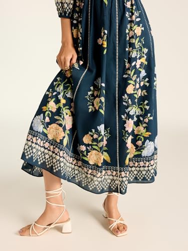 Label RITU KUMAR Navy Flower Lace Long Dress