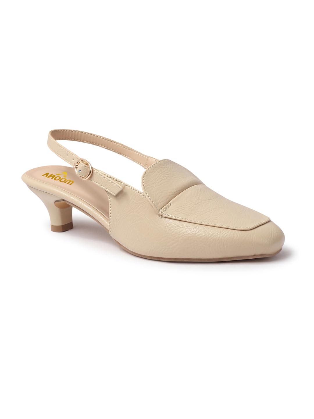 AROOM Women's Fashion Mules Sandal Pointed Toe with Backstrap Comfortable Sole Women & Girls (Cream, UK Footwear Size System, Adult, Women, Numeric, Medium, 6)