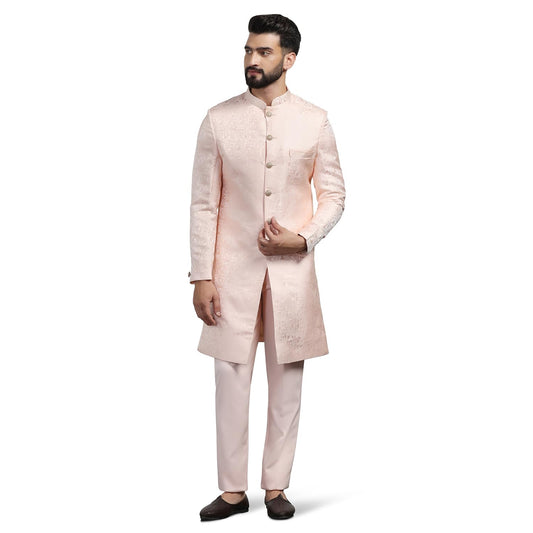 TAHVO Men Peach Sherwani L Size