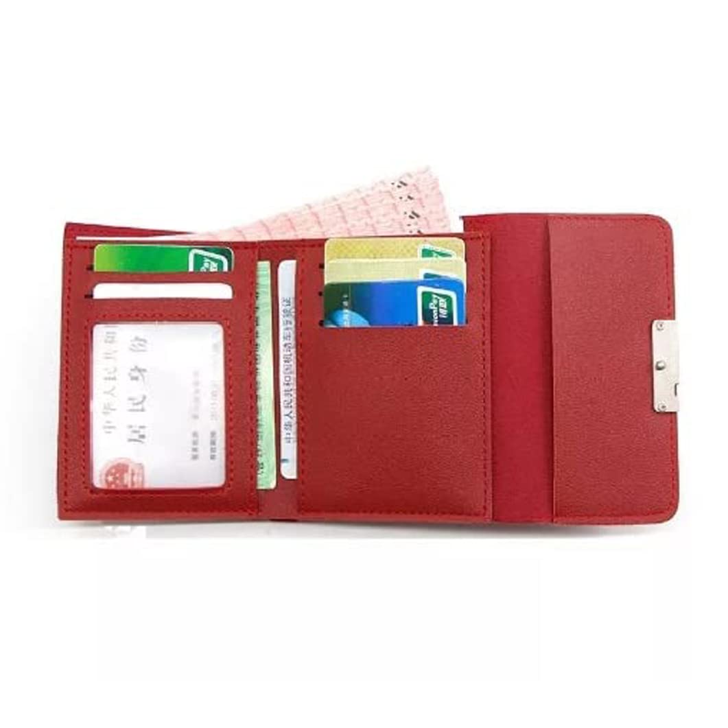 ARURA (LABEL) Women's Small Wallet Tri-Fold Clutch Multi-Functional PU Bag Wallet (Multi Color)