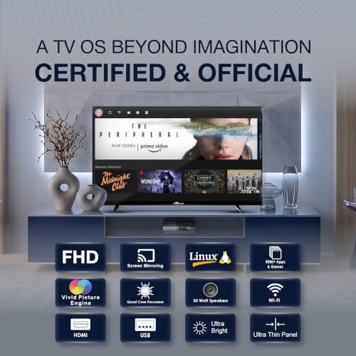Skywall 101.6 cm (40 inches) Full HD Smart QLED TV 40SWFHS (Black)