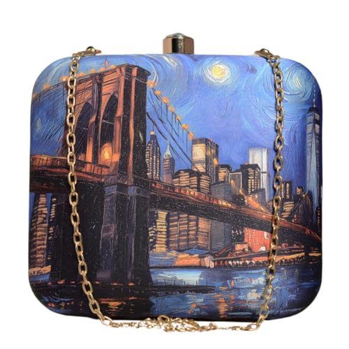 Artklim Night Scenery Printed MultiColor Clutch