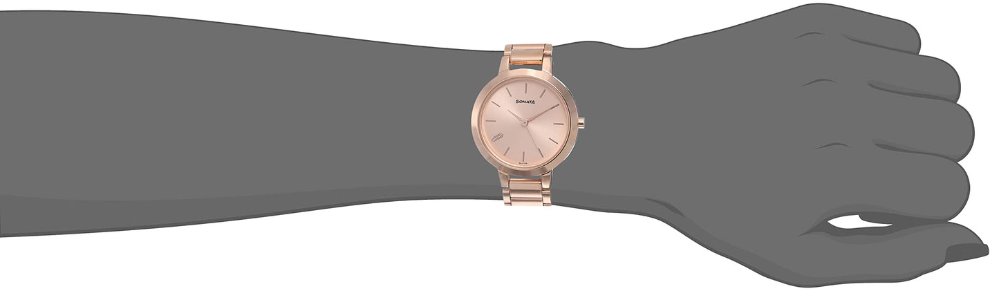 Sonata Play Analog Rose Gold Dial Women's Watch-NN8141WM01/NP8141WM01