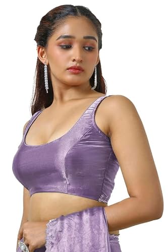 Soch Womens Lavender Tissue Saree With Stone Work