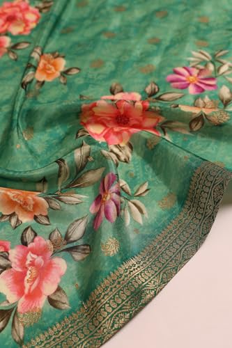 Soch Womens Green Russian Silk Ethnic Motifs Salwar Suit With Zardosi Work