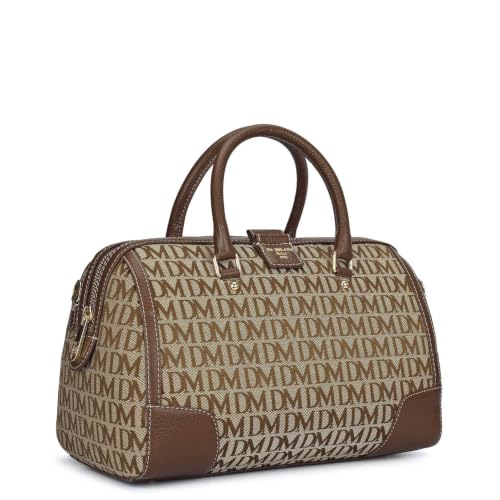 Da Milano Leather Satchel Bag for Women - Gold & Black (LB-02392)