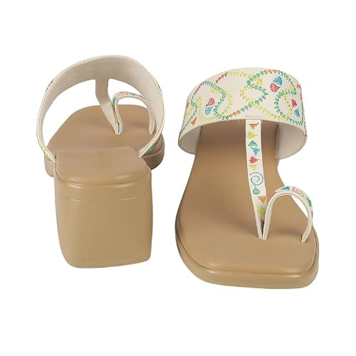 tresmode ATHI White Women's Dress Block Heel Sandals in Size 6 UK / 39 EU