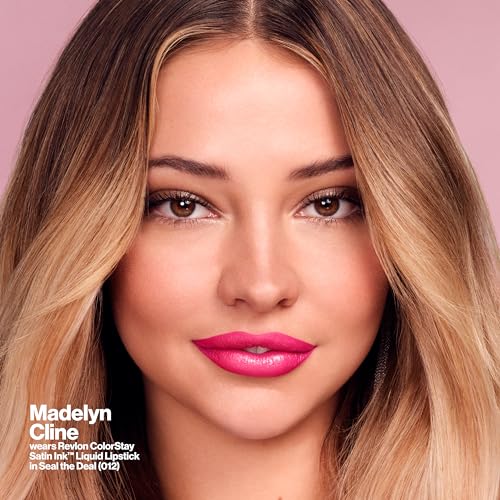 REVLON ColorStay Satin Ink Crown Jewels Liquid Lipstick, Longlasting & Waterproof Lipcolor, Moisturizing Creamy Formula Infused with Black Currant Seed Oil, 038 Citrine Queen, 0.17 fl oz.