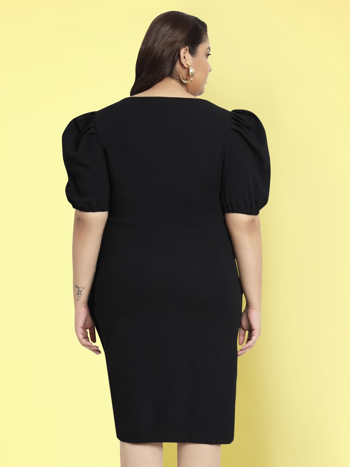 wild U Women Plus Size Western Clubbing Dress | Stretchable Bodycon | Wrap| Stylish Western | (Black, Size : 10XL)