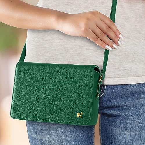 NEORAH - Ladies Box Sling Bag ELEANOR+Magnetic Closure+Spacious Main Compartment+Adjustable Strap|Hand Crafted Vegan Leather|Crossbody For Women|Multipurpose Everyday Shoulder Bag Purse – DARK GREEN