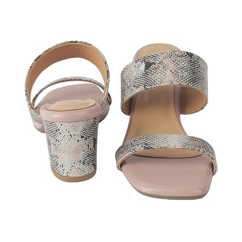 tresmode Rentu Champagne Women's Dress Block Heel Sandals in Size 8 UK / 41 EU
