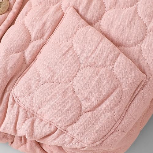 Hopscotch Girls Pink Full Sleeves Lace Trim Quilted Jacket For Age (18-24 Months)
