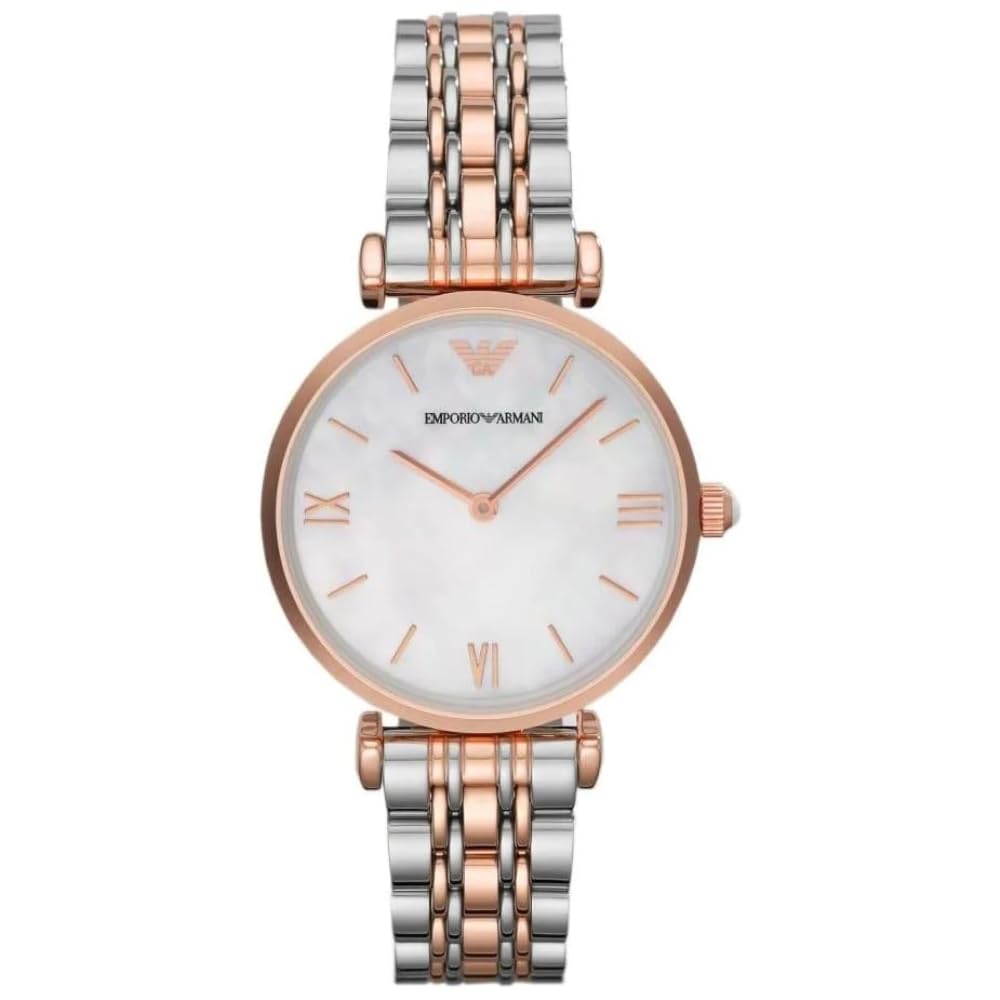 Emporio Armani Stainless Steel Gianni T-B Analog Mother of Pearl Dial Women Watch-Ar1683, Multi-Color Band