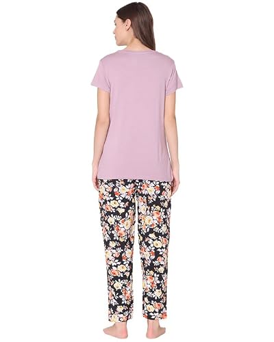 BODYCARE Womens Modal Spandex Printed Tshirt & Pyjama Set BSLS14006-XXL