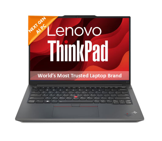 Lenovo ThinkPad E14 Intel Core Ultra 7 155H (16GB RAM/512GB SSD/DOS/Backlit/Fingerprint Reader) 14” WUXGA IPS 300 Nits Thin & Light Laptop/Black/3Y Premier Support/1.42 kg, 21M70098IG