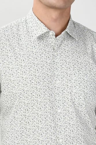 Men White Regular Fit Full Sleeves Formal Shirt