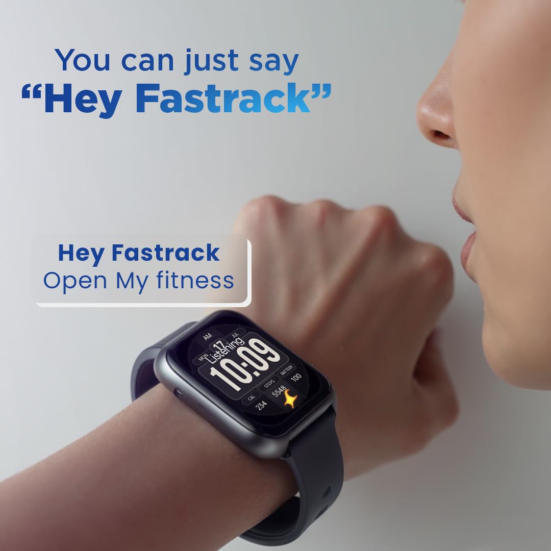 Fastrack VOX Plus 1.85” Smart Watch for Men & Women with TFT Display,to-do List,BT Calling, Offline Voice Commands, 24/7 Health Suite (SPO₂, HRM, Sleep), IP68, Games & Multiple Watch Faces