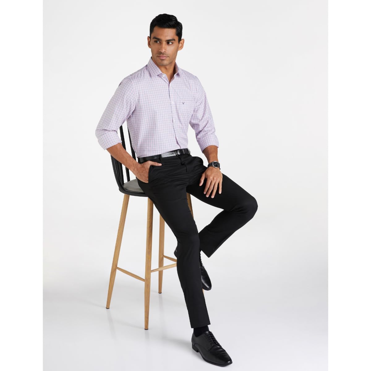 Allen Solly Men Cotton Slim Fit Shirt (ASSFQSPPR98372_Pink, 42