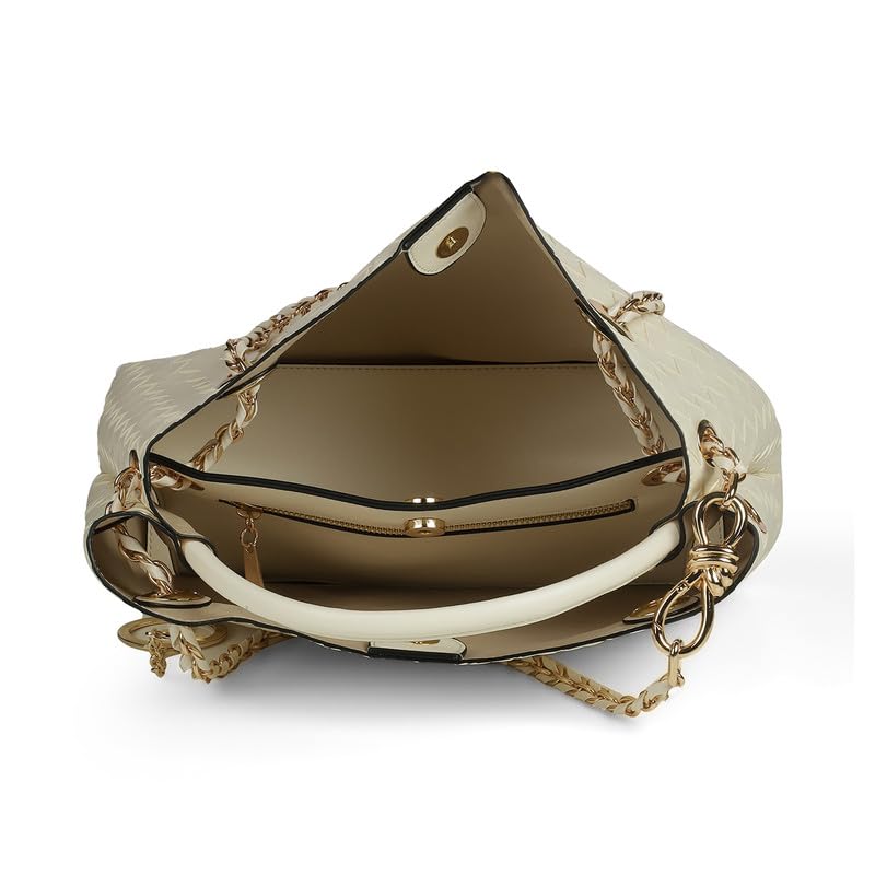 tresmode MATERA Beige Vegan Leather Handbag for Women