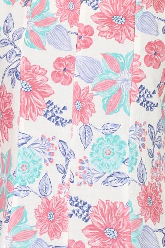 W for Woman White Floral Printed Pure Cotton Flared Kurta with Trousers Set - (WS14520K-128160-XS)