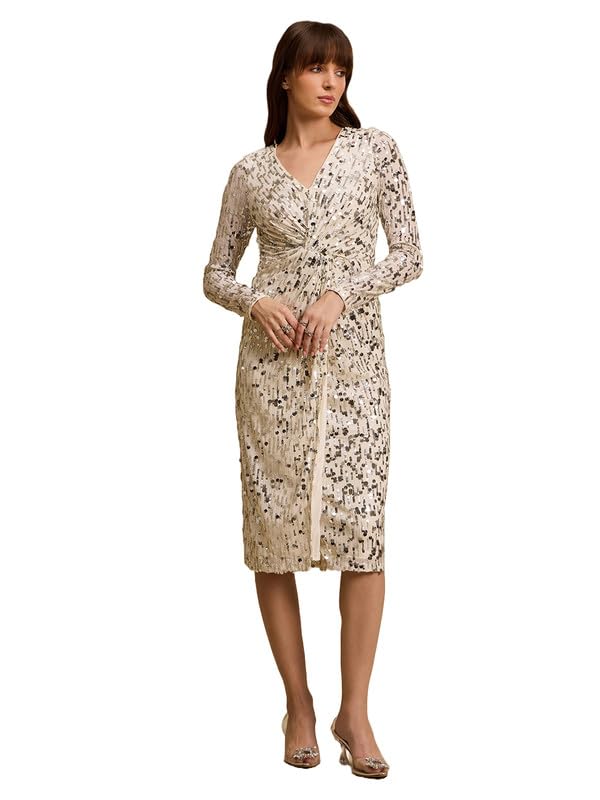 Kazo Spears Midi Dress for Women Off-White