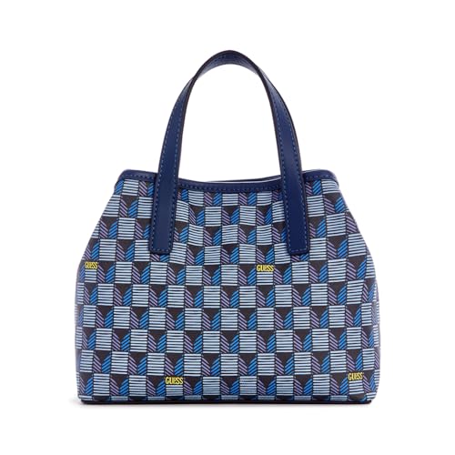 GUESS Blue Logo Printed Wave Mini Crossbody Bag With Pouch