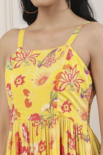 Biba Women Yellow Viscose Rayon Tiered Dress_32