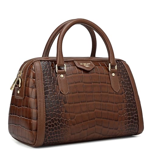 Da Milano Leather Brown Satchel Bag for Women (00355A-OL)