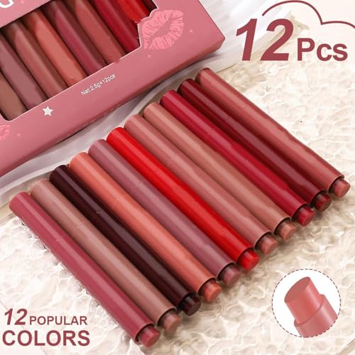 My Colors Matte Lipstick Set - Pack of 12 for Women and Girls, Vivid shades, velvety finish, Lipsticks and long-lasting charm in every swipe. Highly Pigmented Moisturizing Waterproof